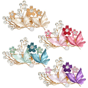 inSowni pinza mariposa oro con cristales, accesorio elegante para peinados.