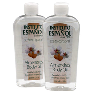 Instituto Español Aceite corporal de almendras, botella 1, suaviza e hidrata tras la ducha.