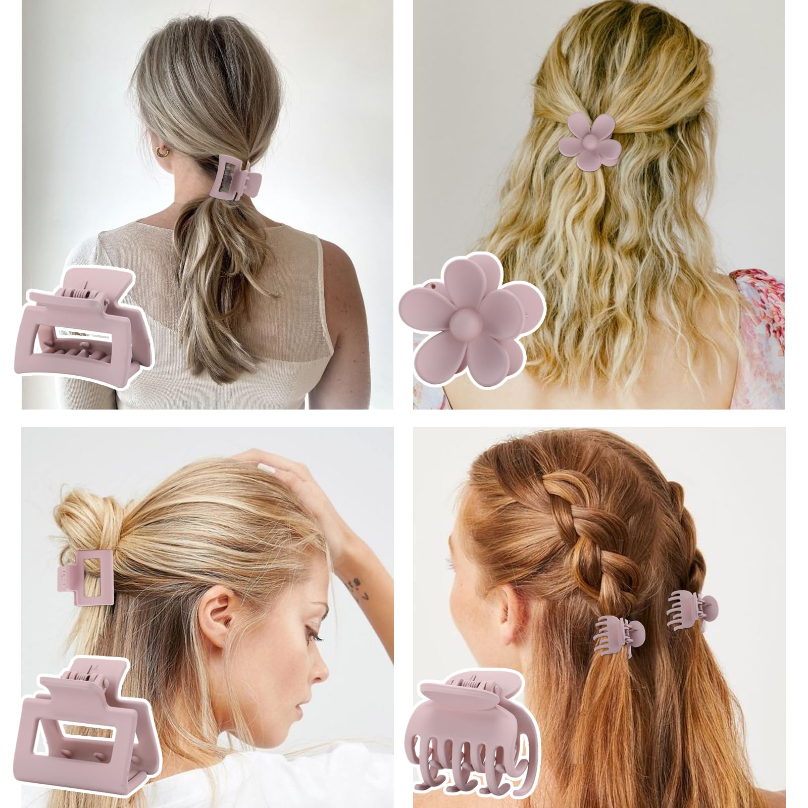 Interesse clip pelo colores claros, tonos suaves para combinar con atuendos.