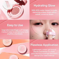Into You crema blush air cushion doble dedo aplicador para retoques rápidos