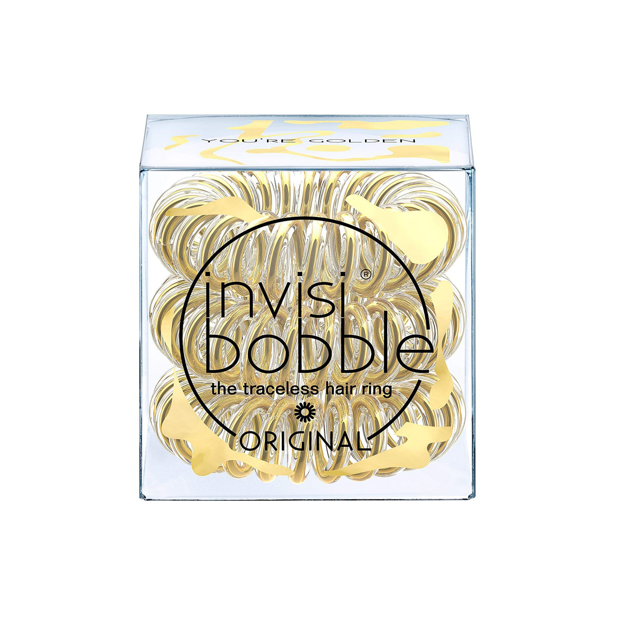 invisibobble Original Edición Tiempo para Brillar, espiral sin nudos para peinados fáciles.