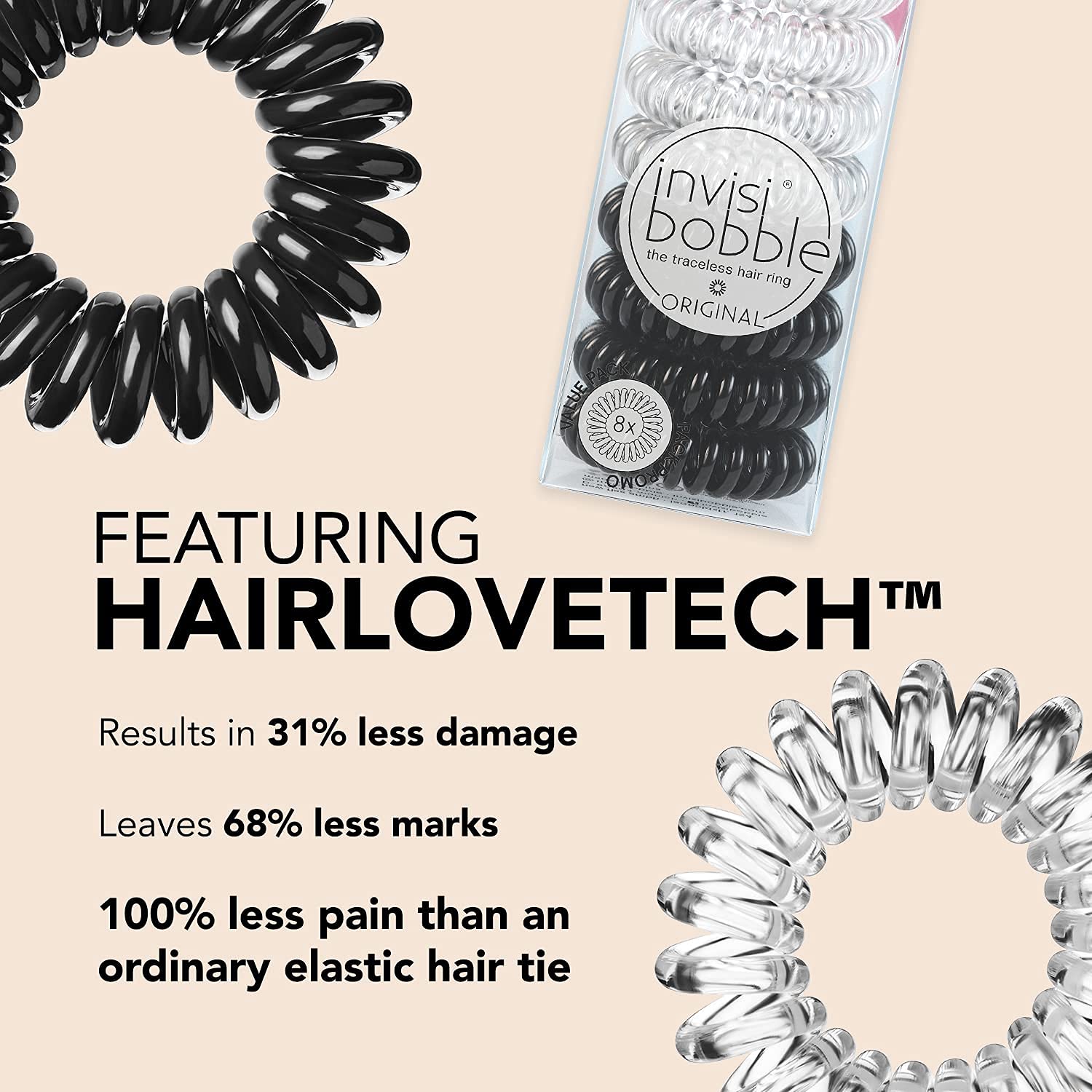 invisibobble Original espiral transparente cristal: detalle de estilo versátil para completar atuendos