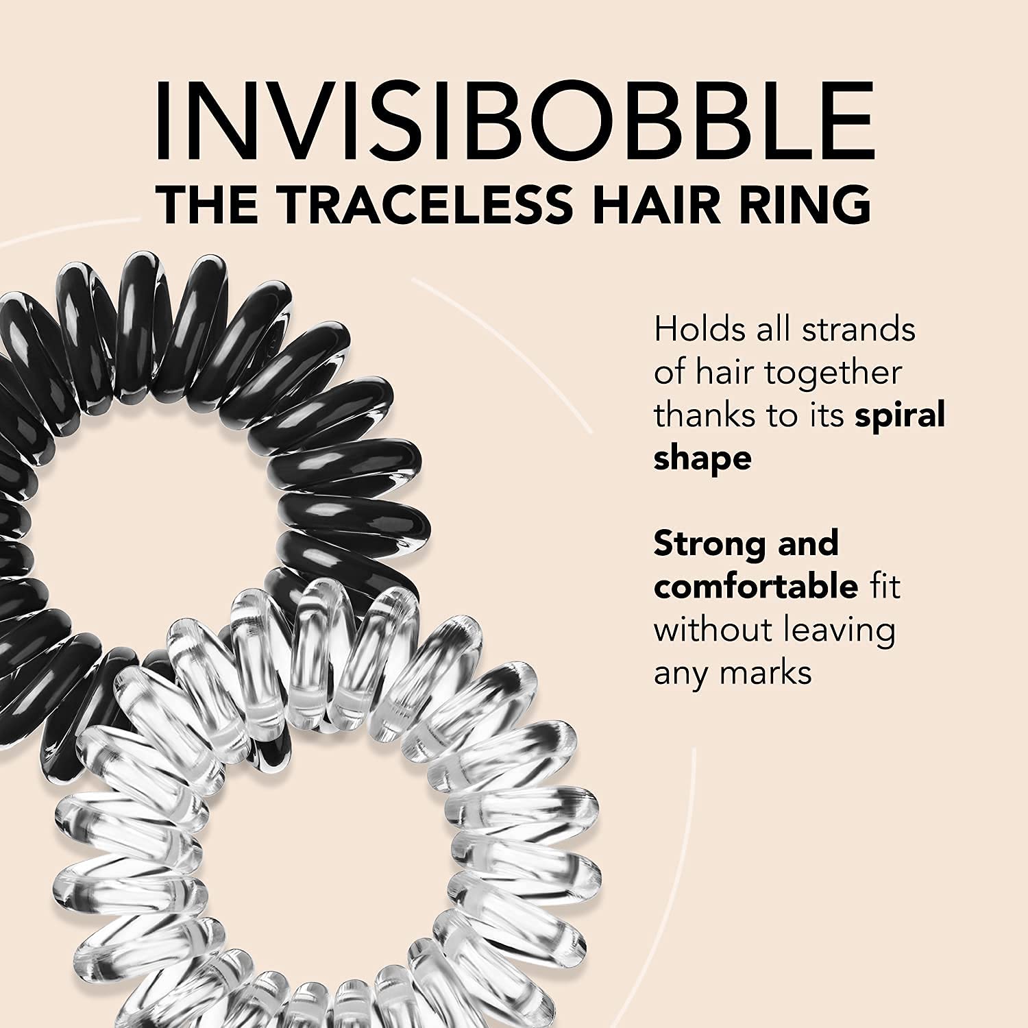 invisibobble Original espiral transparente cristal: superficie suave evita tirones en cabello seco