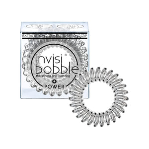 Invisibobble Power espiral con agarre firme en cristal claro.