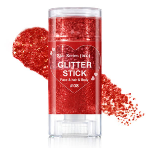 Barra de glitter roja IONSGAKO para cuerpo y cara, brillo intenso