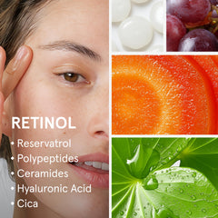 iRestore Serum con péptidos y resveratrol potencia firmeza y elasticidad de la piel.