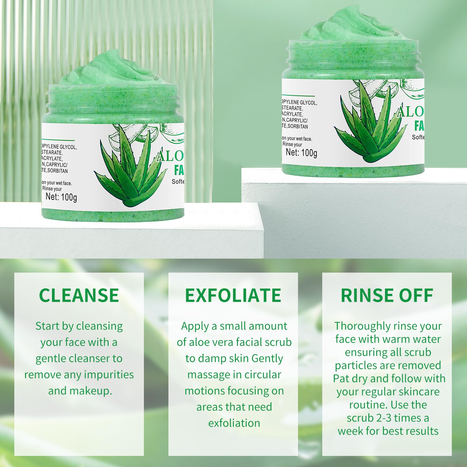 Poros más limpios con IREV aloe vera exfoliante