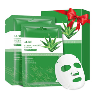 Mascarilla IREV Aloe Vera enfocada en envase, hidratación suave para piel seca.