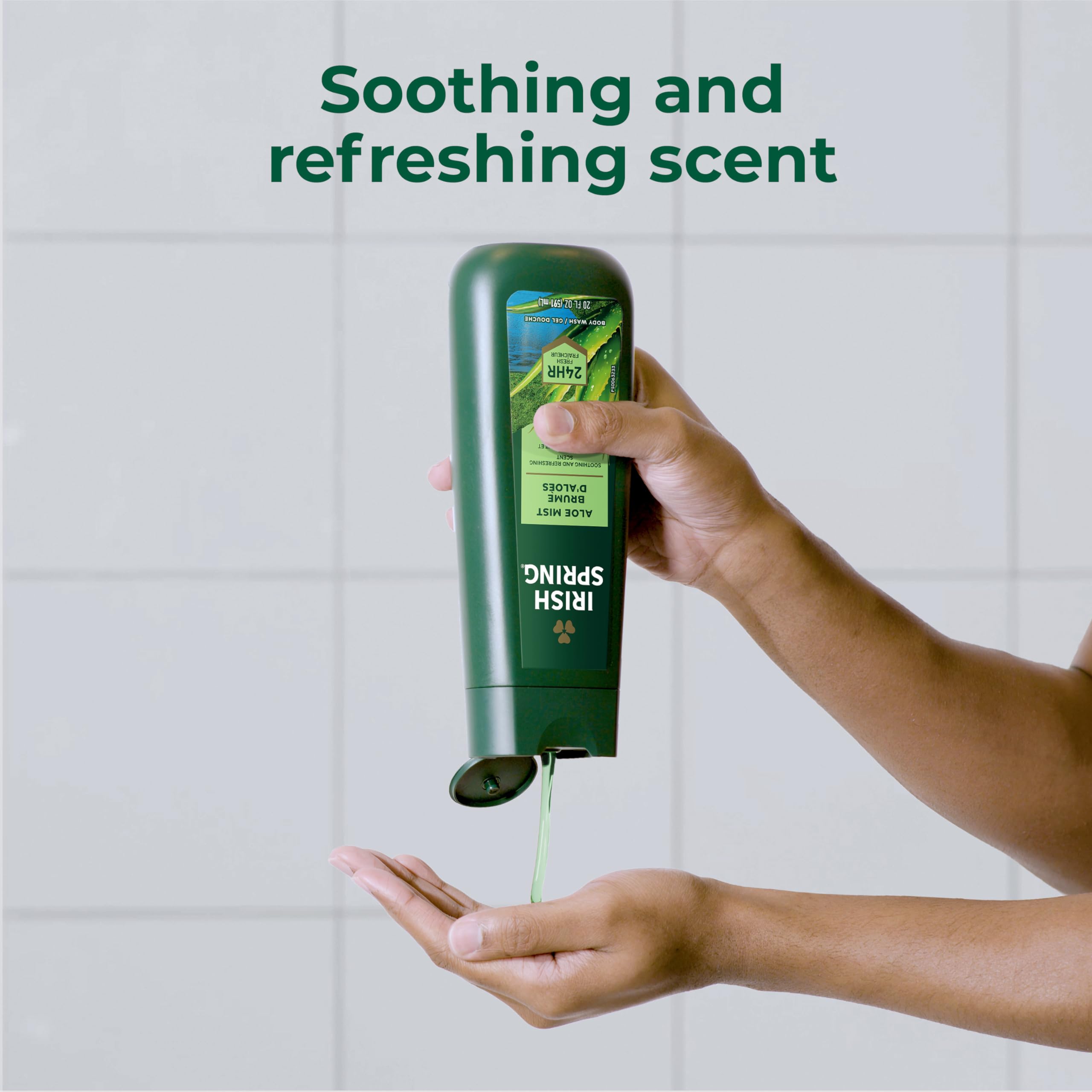 Irish Spring Aloe Mist sin parabenos, cuidado diario suave.