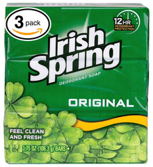 Barra de jabón Irish Spring con olor original para una frescura duradera.