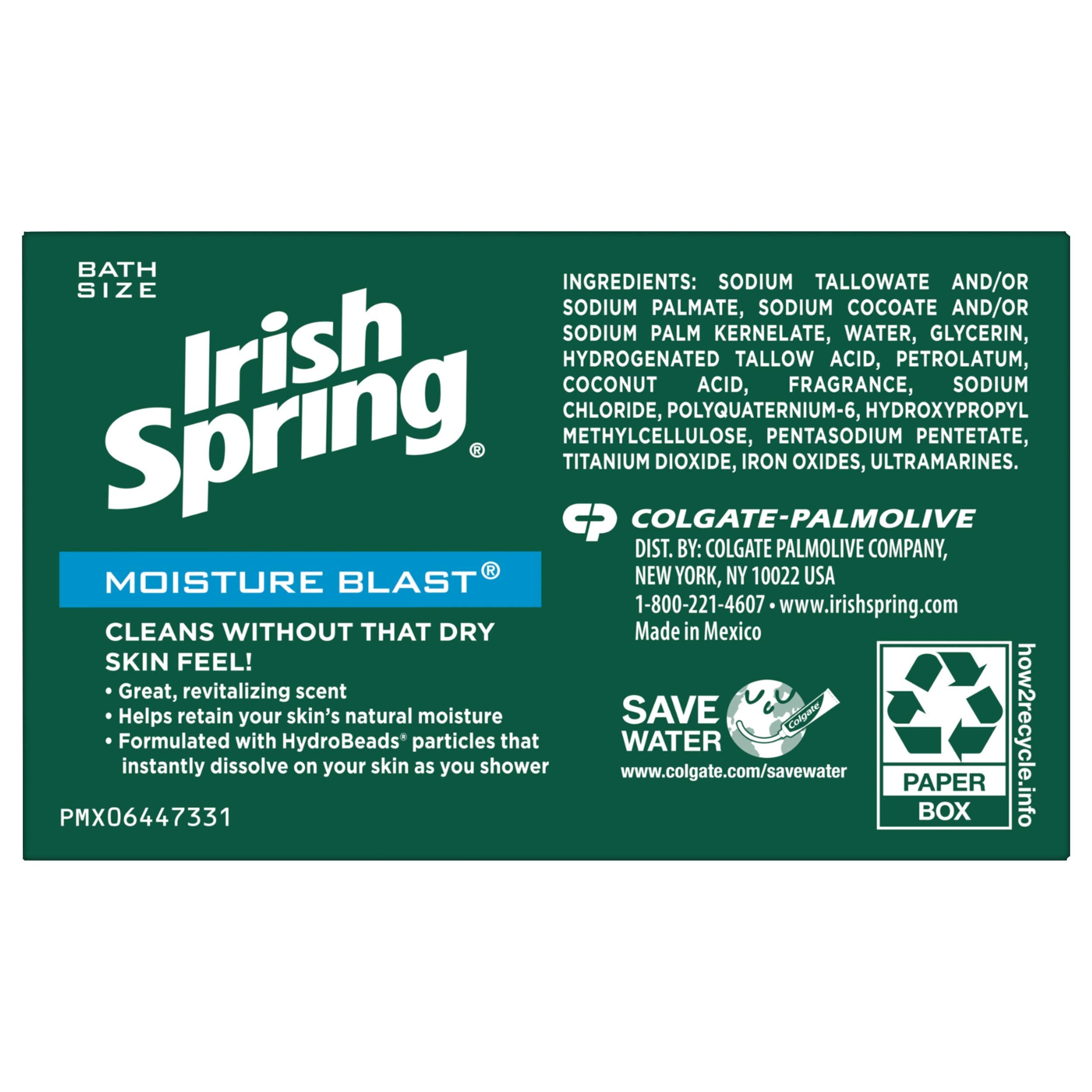 Irish Spring Moisture Blast uso diario en baño y ducha.