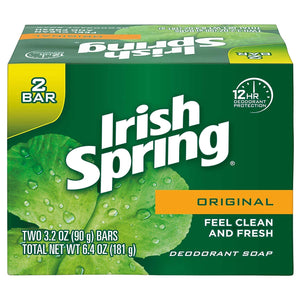 Barra Irish Spring Original frente, aroma fresco para empezar el día