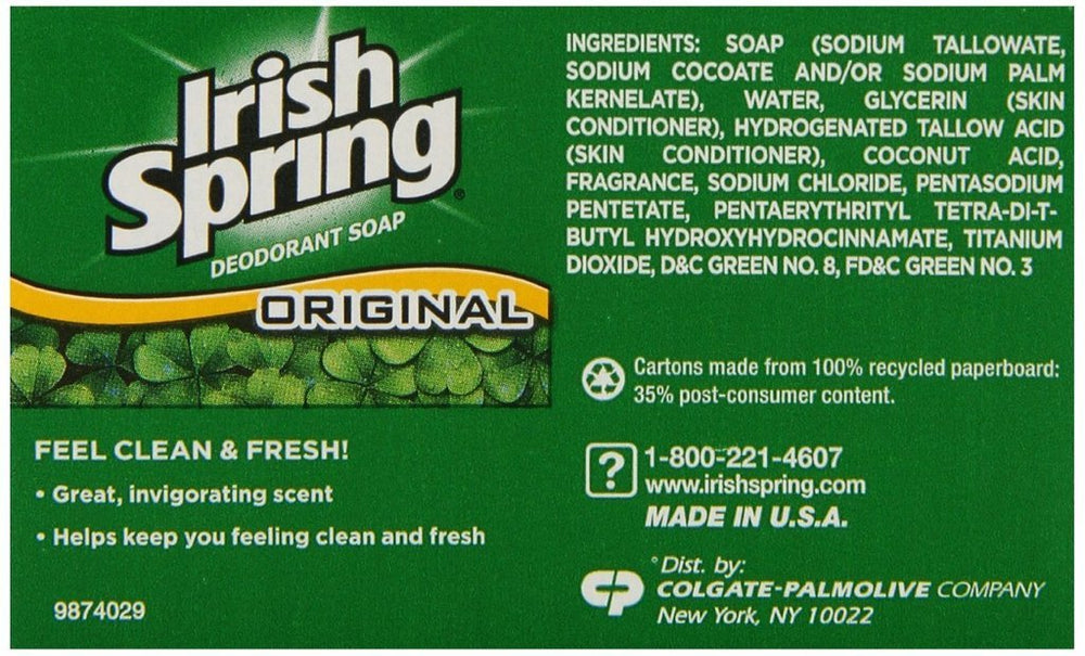 Paquete de 3 barras Irish Spring para higiene diaria sin esfuerzo.