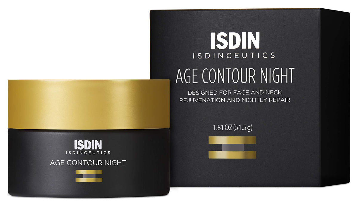 ISDIN Contorno de Edad Crema Nocturna, bote, favorece una piel suave durante la noche.