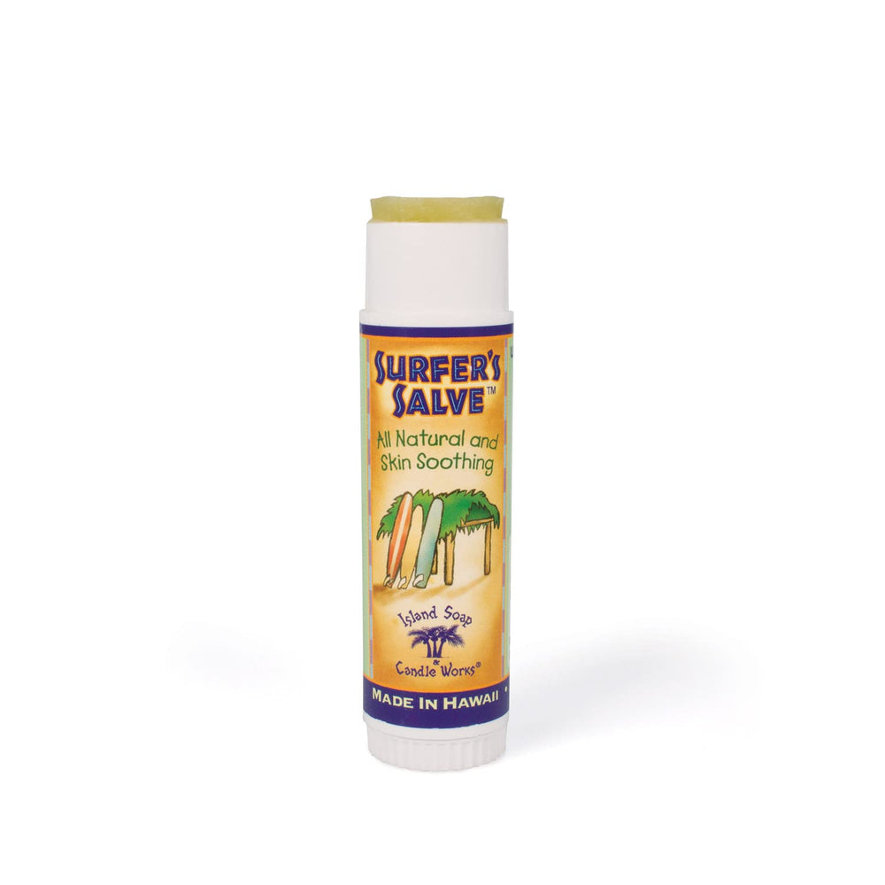 Salve Surfista Stick de Island Soap & Candle Works, hidratación ligera para piel seca.