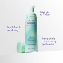 Isle of Paradise Mousse Tintada: sin rayas para un acabado uniforme.