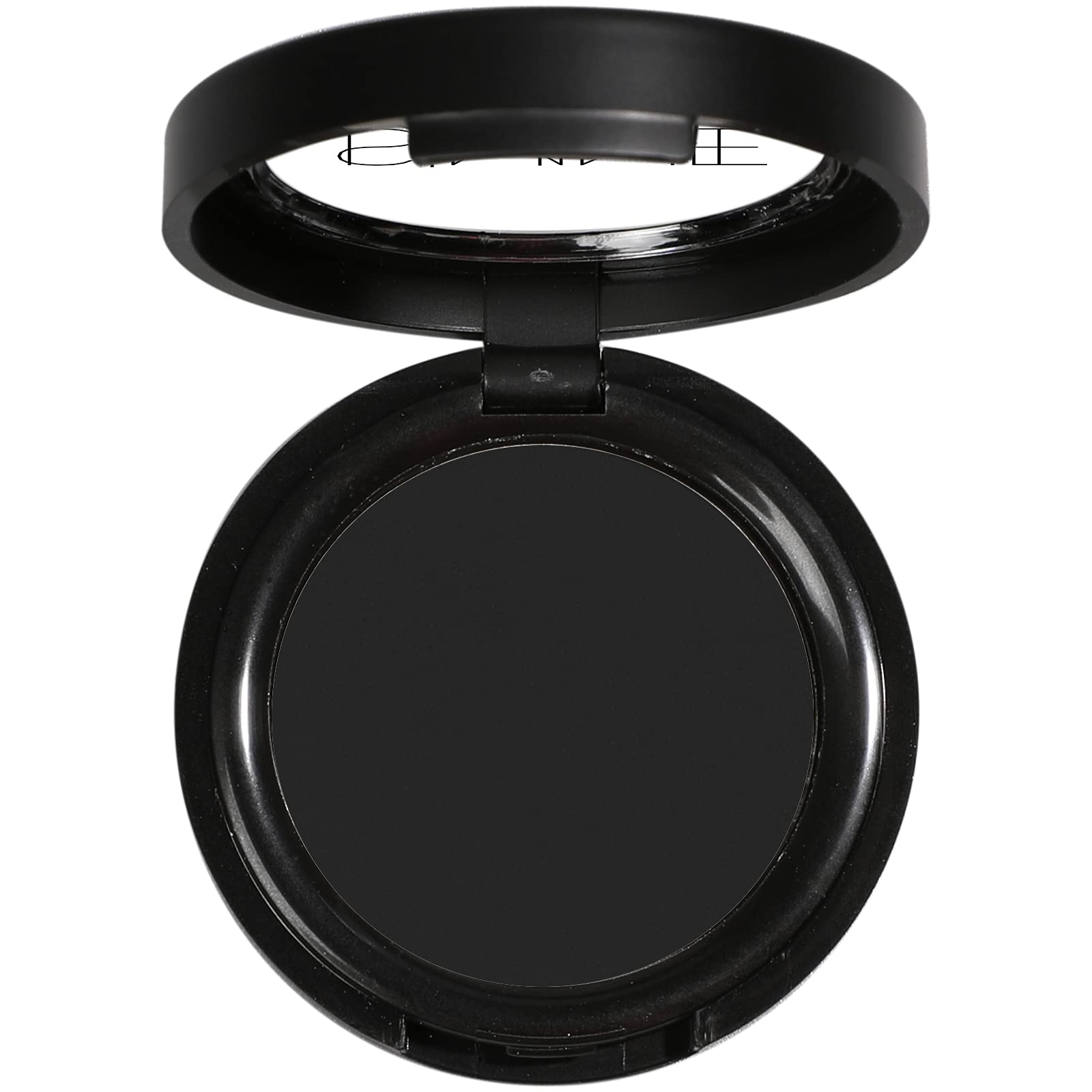 IS'MINE sombra mate negro compacto para un acabado intenso y duradero.