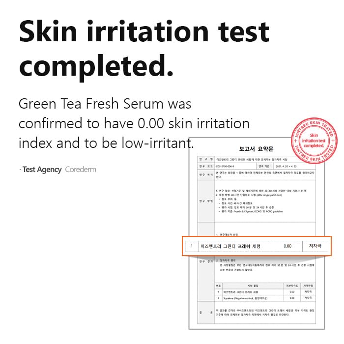 IsNtree Suero Fresco de Té Verde, ingredientes Jeju y EGCG calmantes