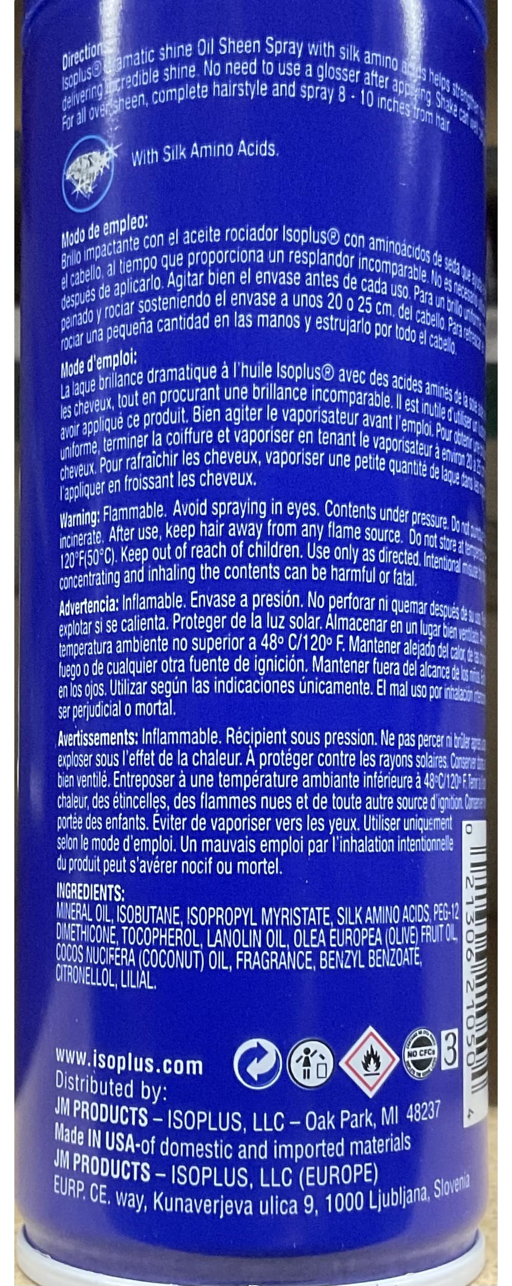 Isoplus Spray para cabello brillo: mantiene un acabado pulido tras el peinado.
