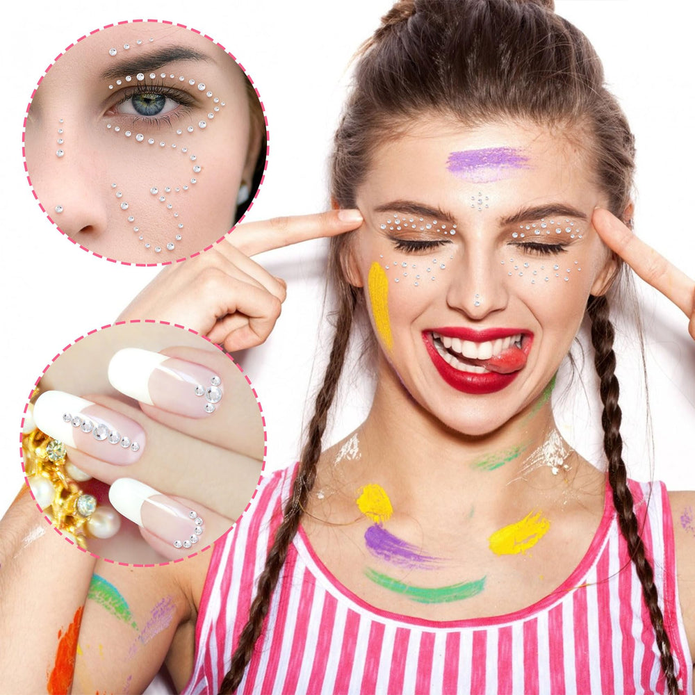 Isslly diamantes acrílicos para rostro y uñas, fijación cómoda.