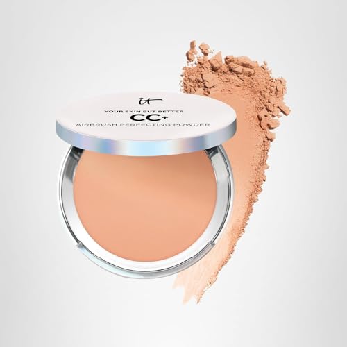 IT Cosmetics CC+ Airbrush Powder aplicación con brocha para un acabado profesional
