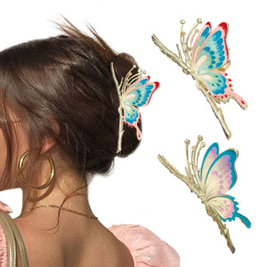 ITingstere mariposa de metal brillante, clip seguro para cabello, ideal para peinados duraderos.