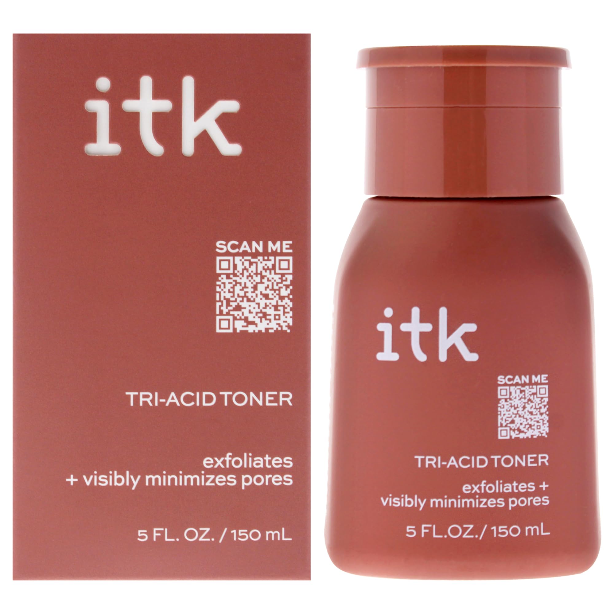 ITK Tri‑Ácido Toner en botella brillante, sensación revitalizante.