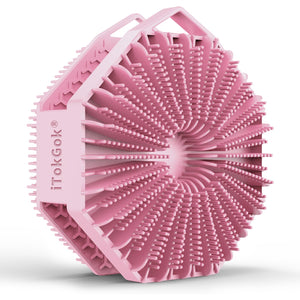 iTokGoK cepillo corporal de silicona, diseño doble cara para exfoliar y limpiar la piel