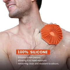 iTOKGOK cepillo de silicona doble cara naranja, dorso, limpieza profunda
