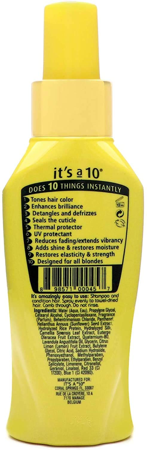 It's a 10 Haircare Milagro para rubias, desenredo suave al peinar.