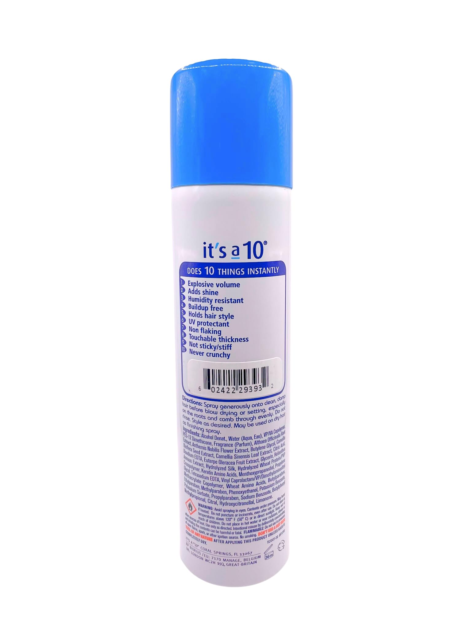 Its A 10 Miracle Blowdry Volumizer: demostración de aplicación en cabello para desenredar y suavizar.