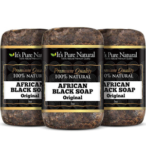 It's Pure Natural barra-jabon-negro-africano-original: limpieza profunda para cara y cuerpo.