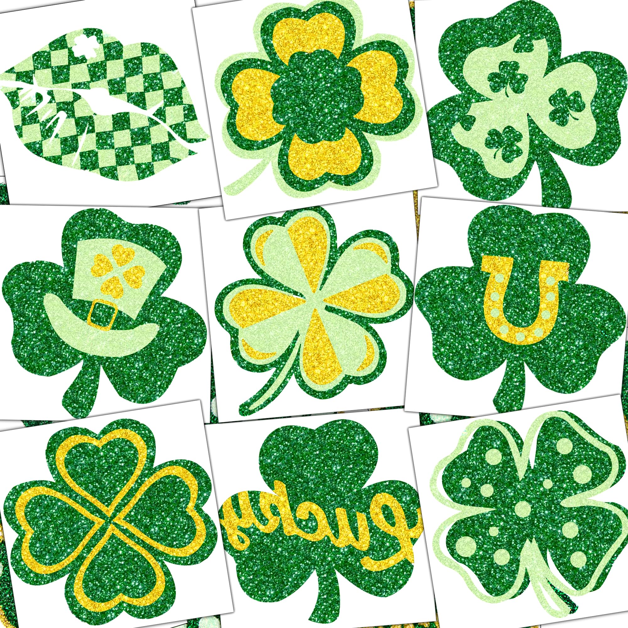 Itscolofy tatuajes San Patricio brillos-trebol-verde para celebrar.