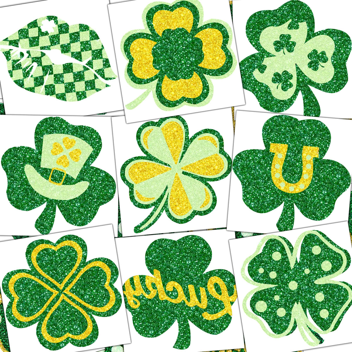 Itscolofy tatuajes San Patricio brillos-trebol-verde para celebrar.