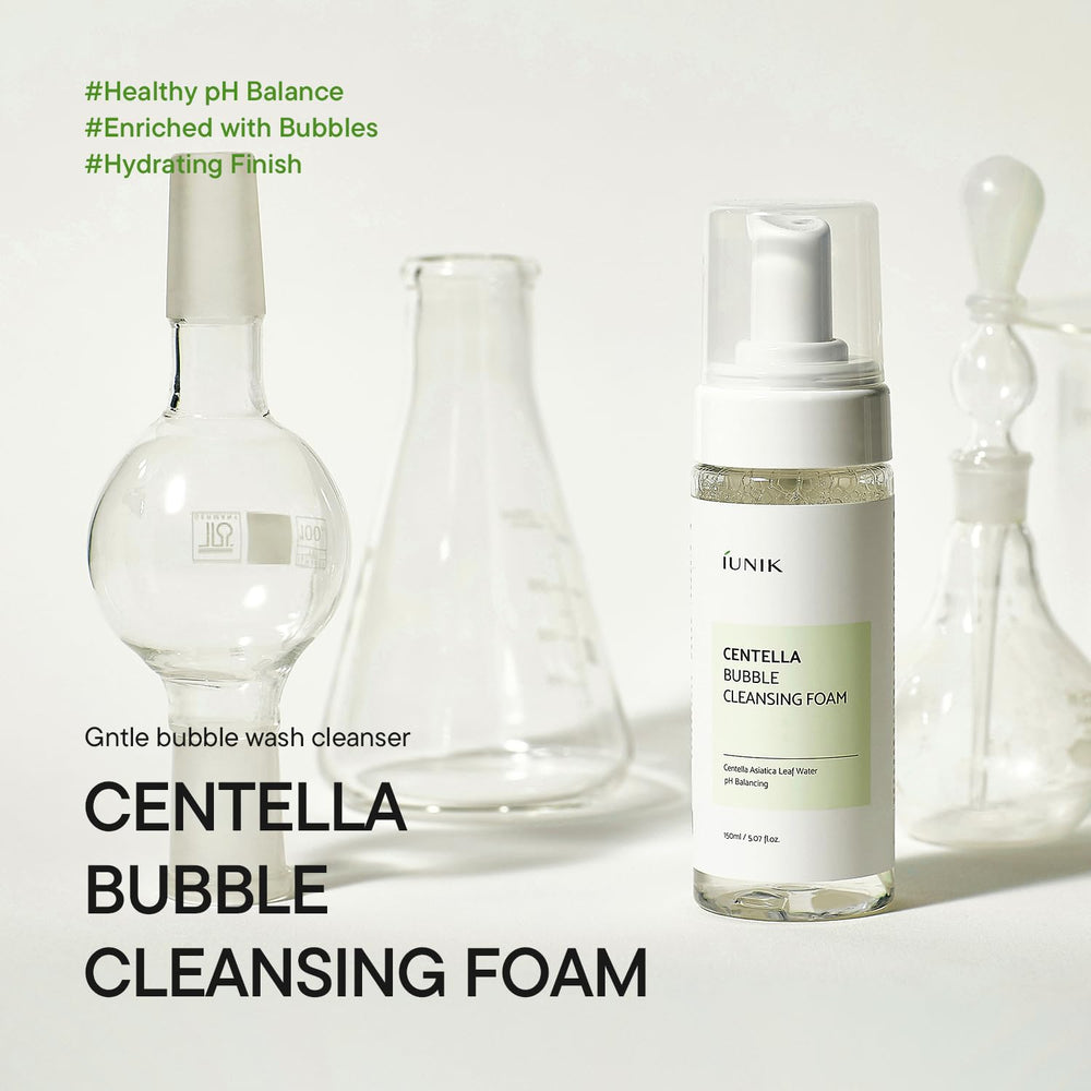 IUNIK Centella Bubble: espuma densa para una limpieza agradable de la piel.