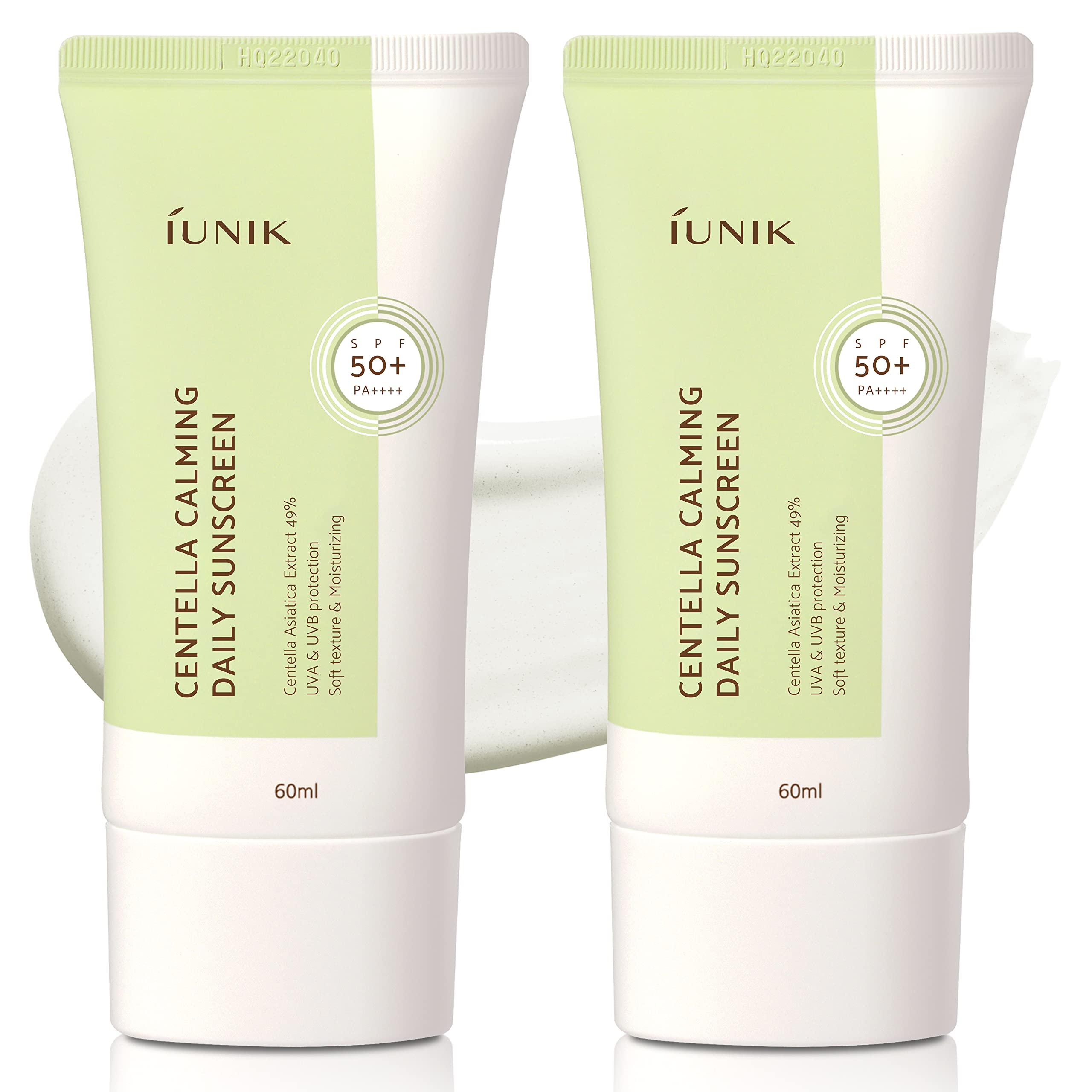 IUNIK Centella Calming Protector Solar, botella visible y protección SPF50+ PA++++ para piel sensible.