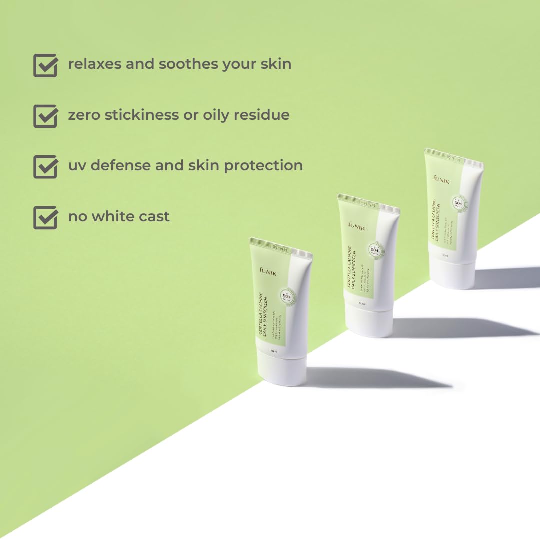 IUNIK Centella Calming Protector Solar, textura gel suave para aplicación fácil.
