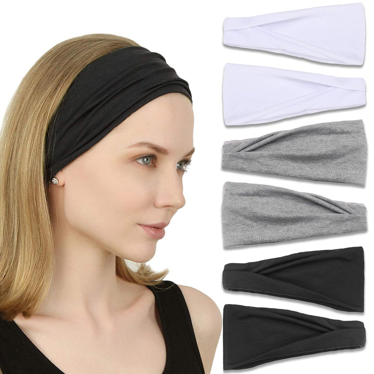 IVARYSS cinta para cabello negra, banda antideslizante ideal para entrenar.