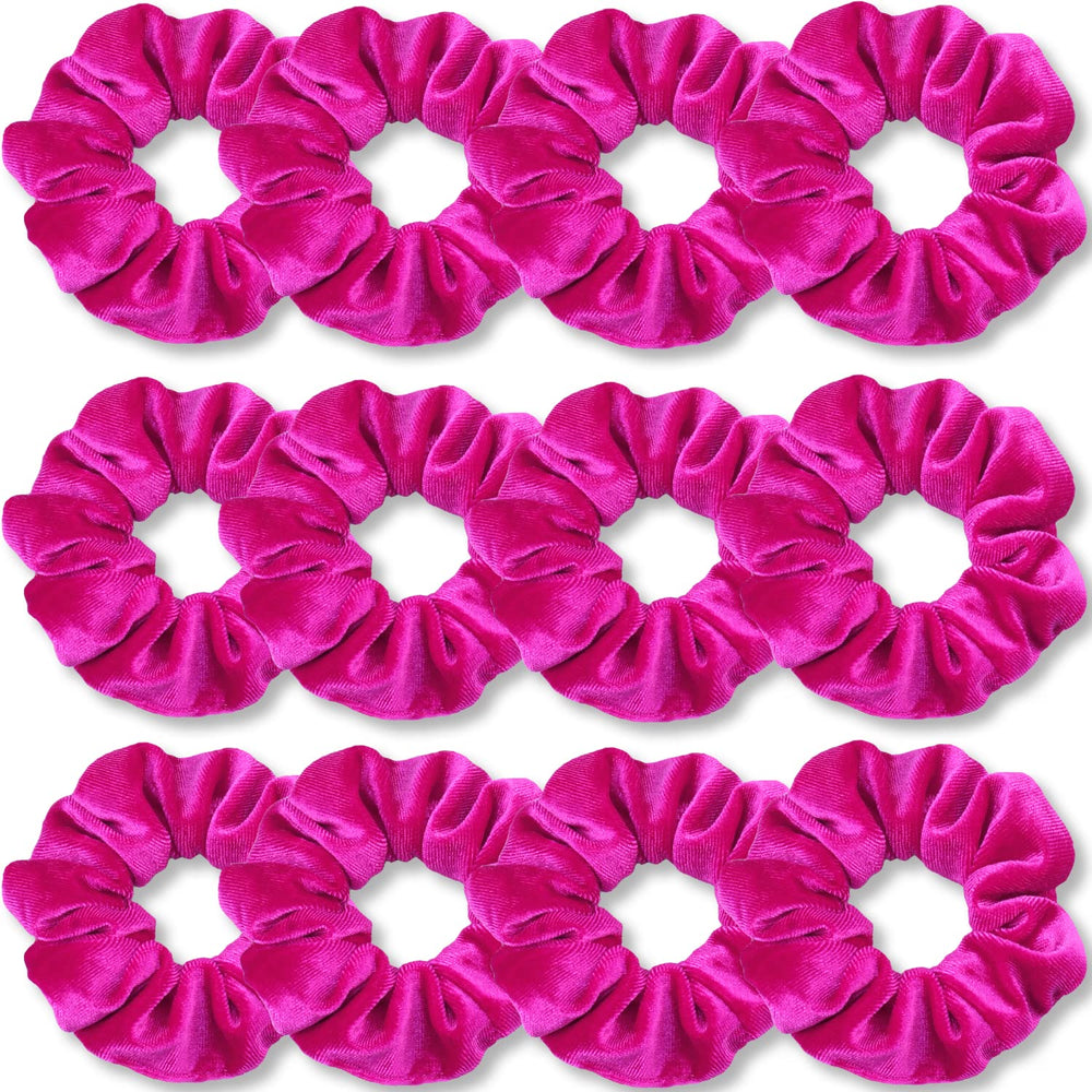 IVARYSS gomas terciopelo rosa neon: suaves y firmes para peinados diarios.