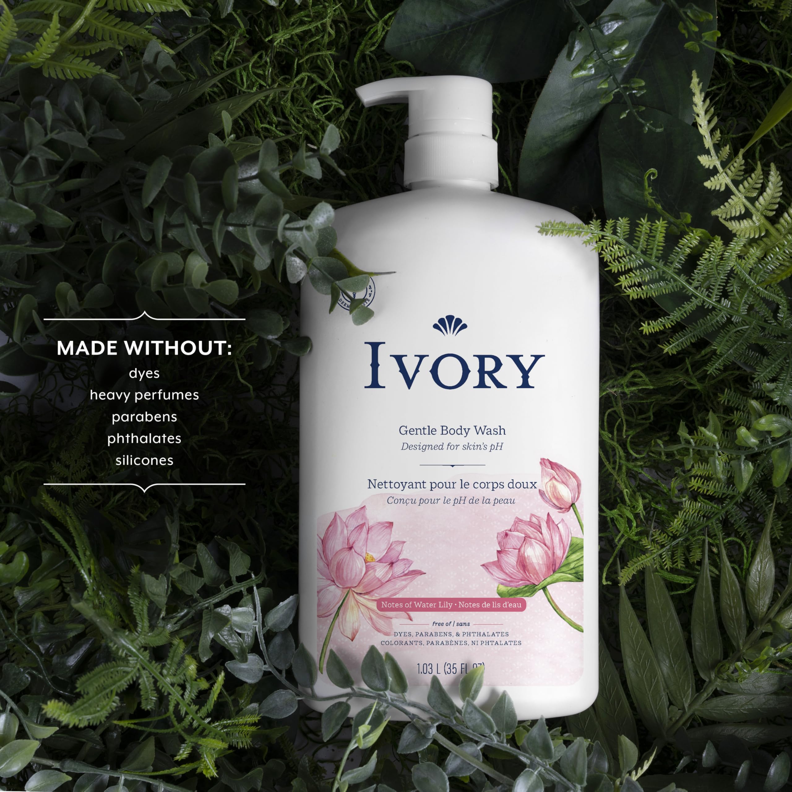 Ivory 14 Ingredientes Clave: fórmula sencilla para una limpieza diaria sin irritantes.