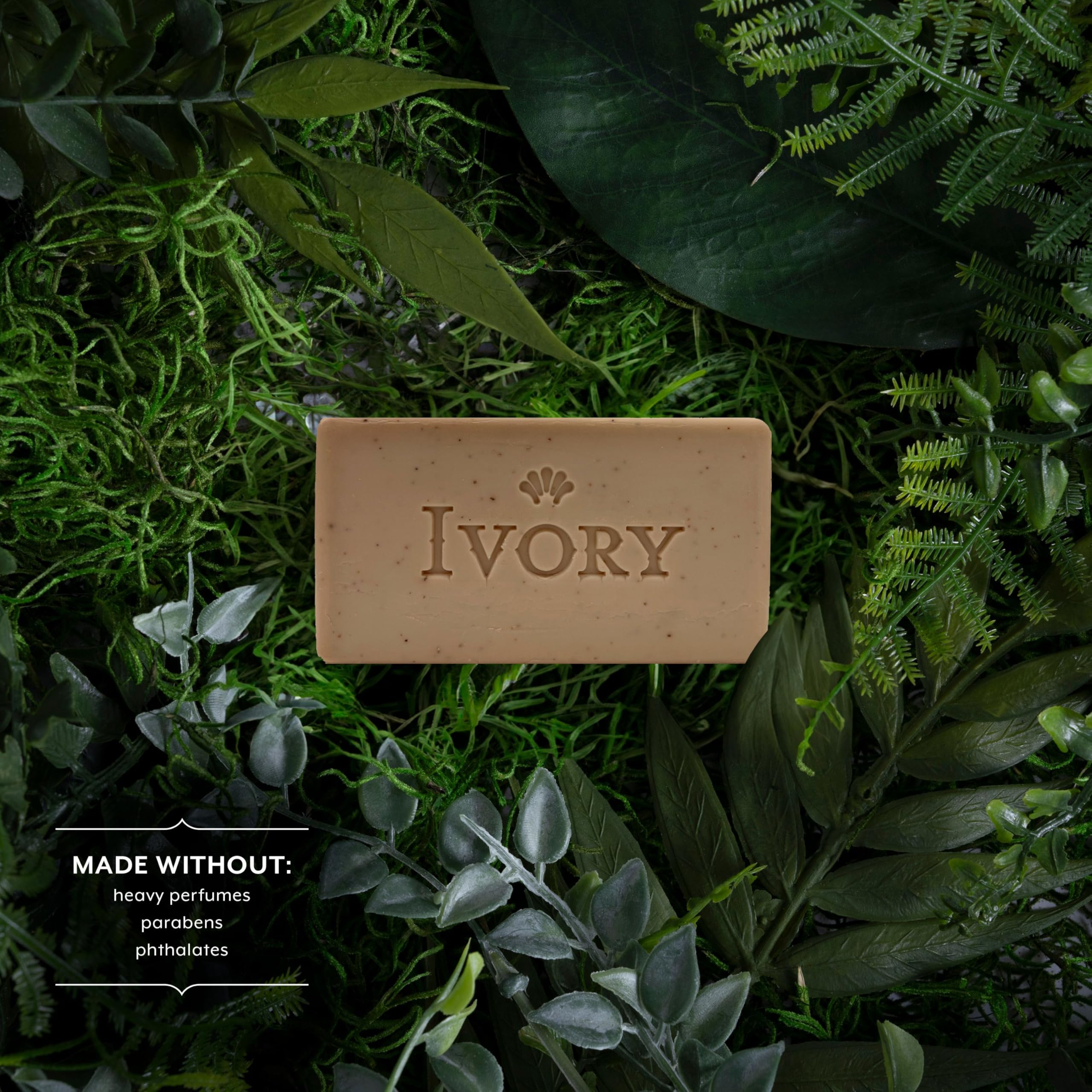 Ivory barra exfoliante con semillas de albaricoque para exfoliación suave.