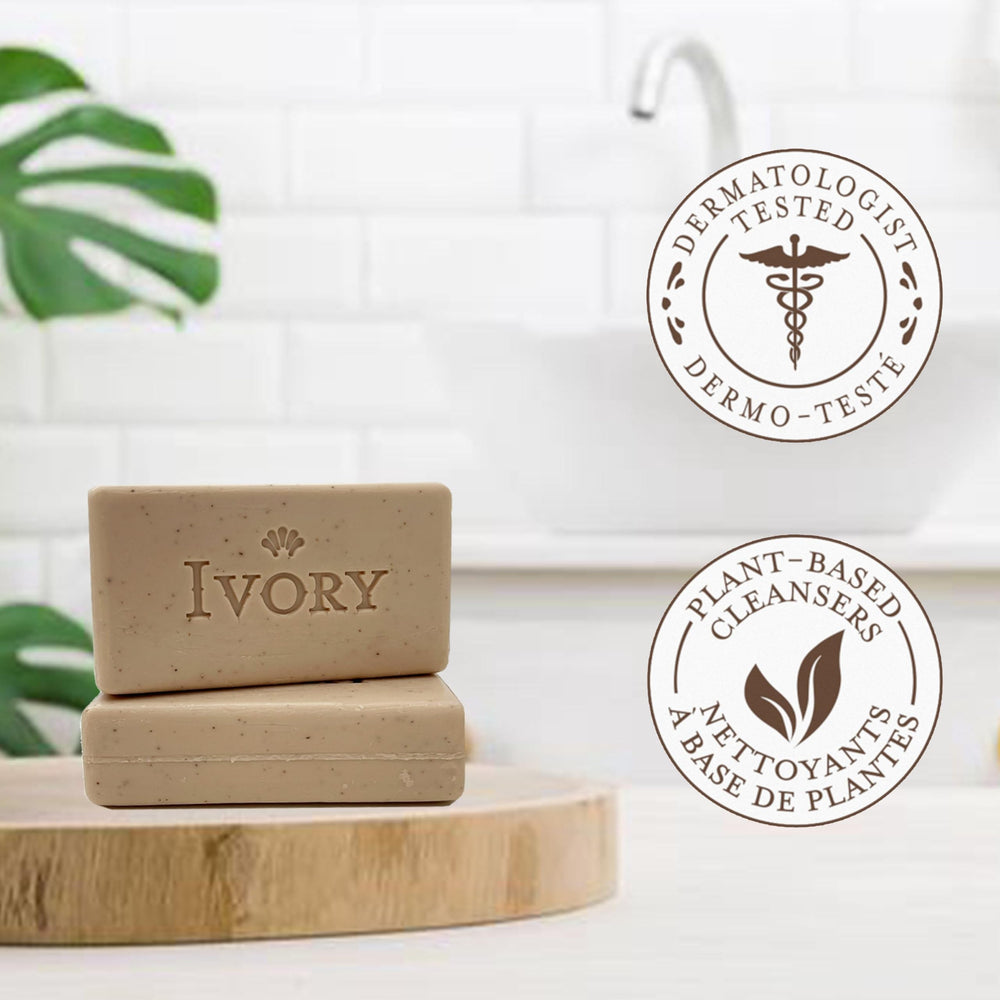 Ivory barra limpiadores de origen vegetal, limpieza efectiva y suave.