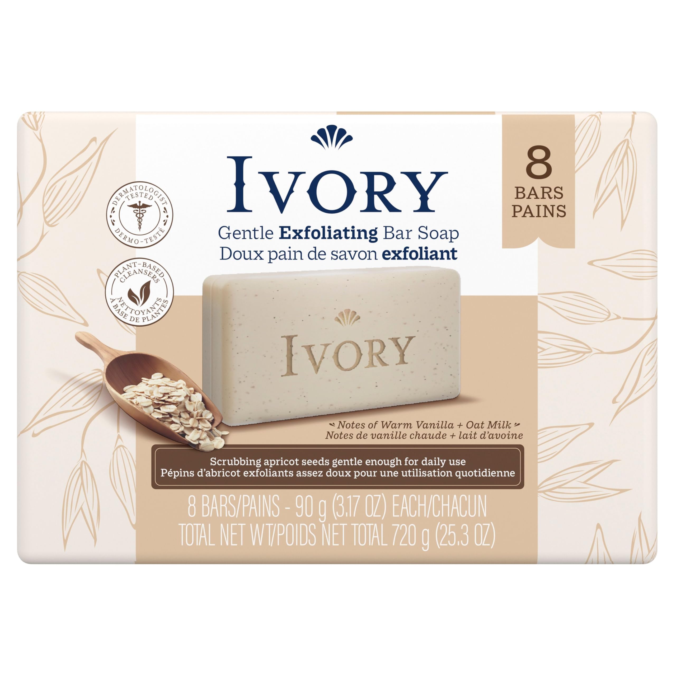 Ivory barra textura cremosa que genera espuma agradable durante el lavado.