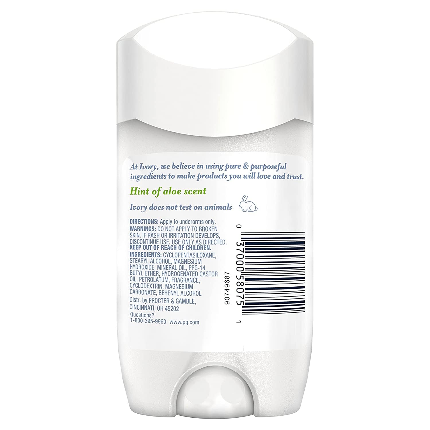 Ivory desodorante aloe sin aluminio para piel sensible