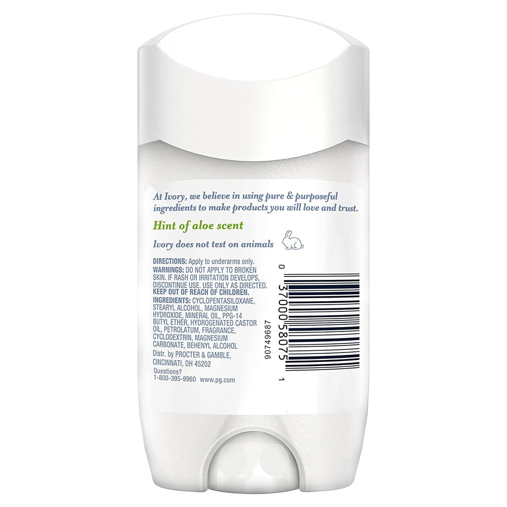 Ivory desodorante aloe sin aluminio para piel sensible