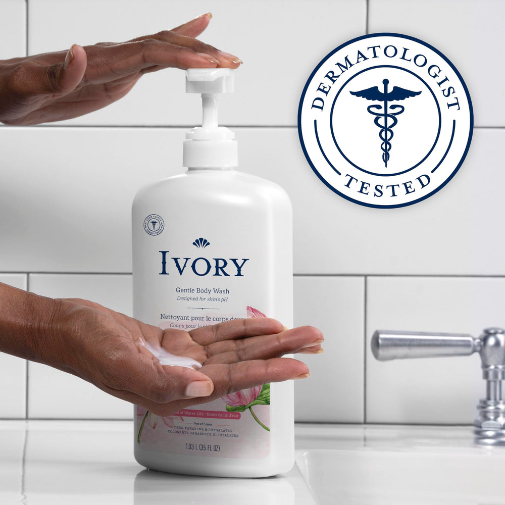 Ivory Fragancia Lirio Agua: aroma suave que acompaña la rutina de baño.