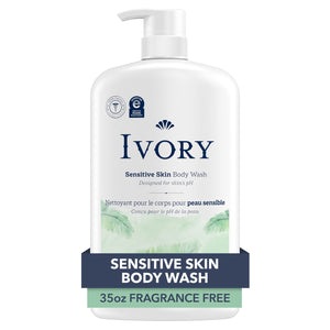 Ivory gel de ducha sin fragancia, botella de 35 oz, para toda la familia.