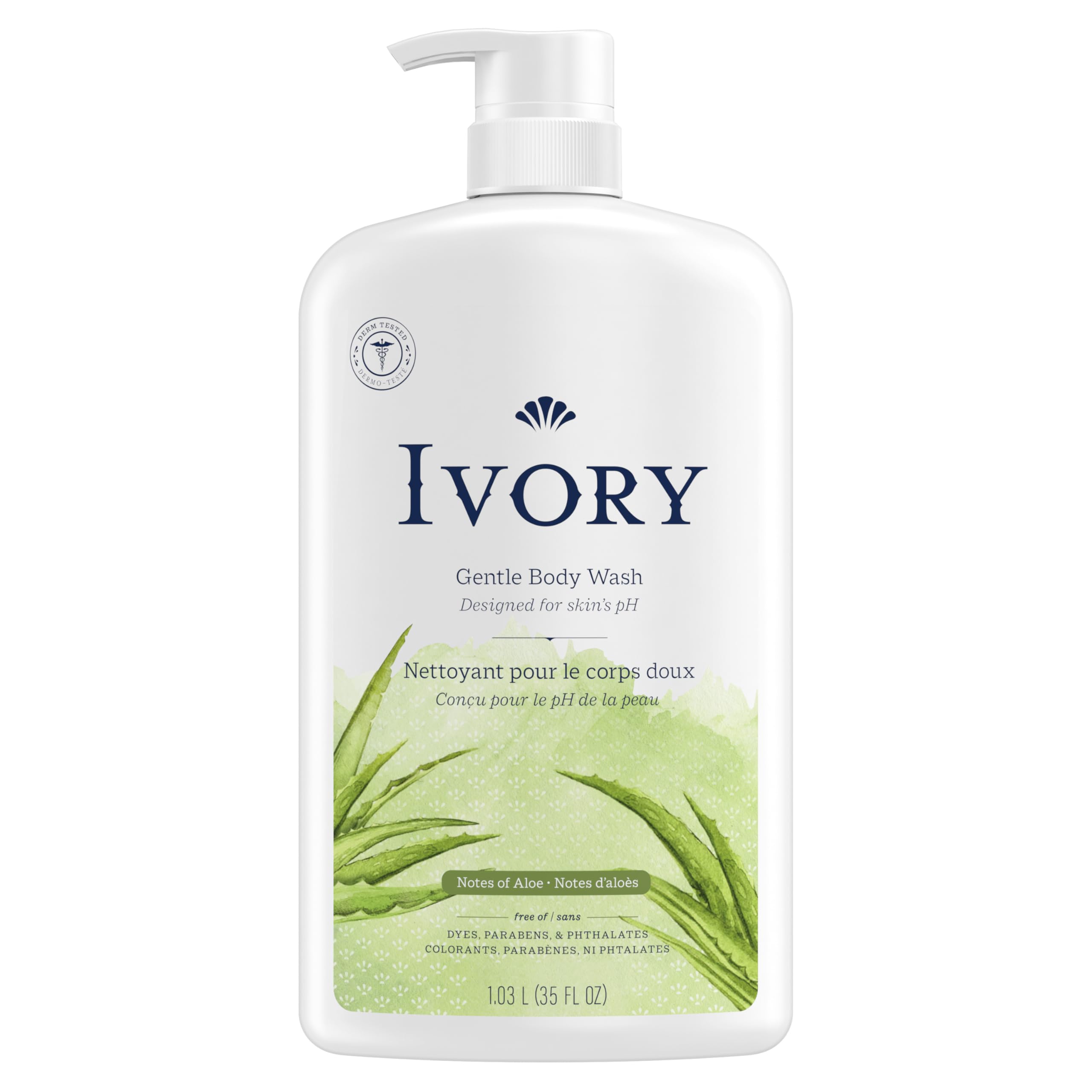 Ivory gel de ducha suave, bote frontal, limpieza suave para toda la familia.