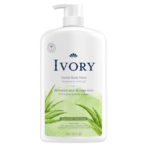 Ivory gel de ducha suave, bote frontal, limpieza suave para toda la familia.