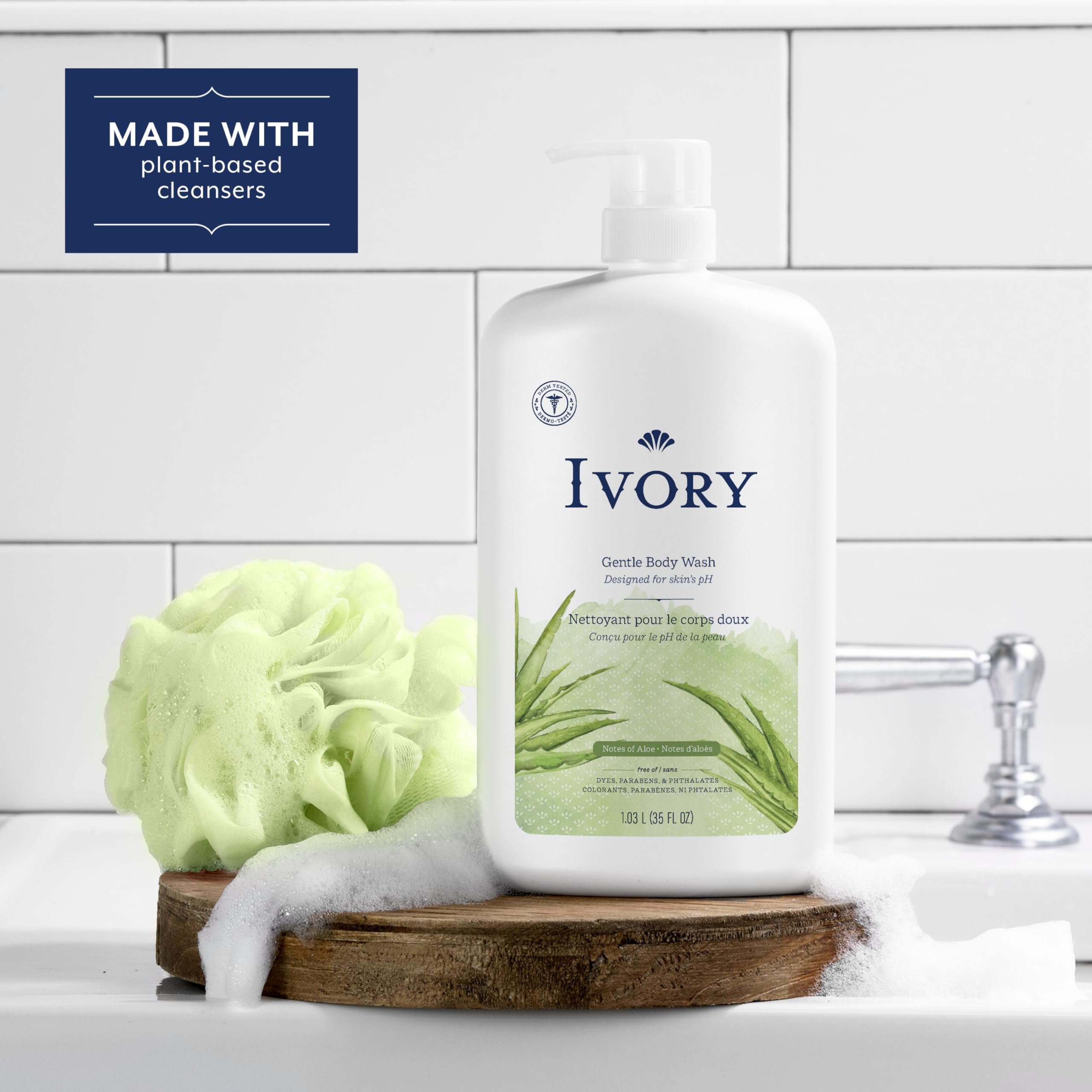 Ivory gel de ducha suave, espuma cremosa, sensación limpia y suave.